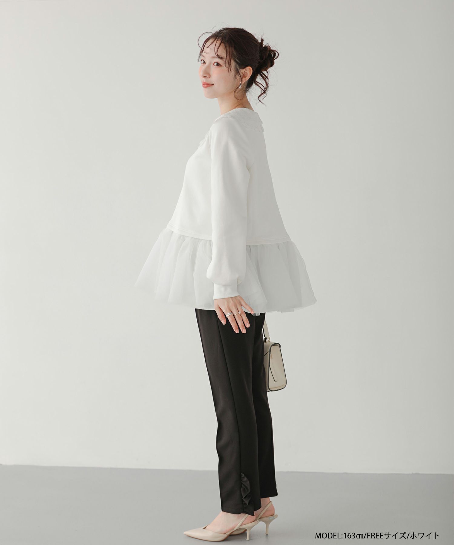 レース衿裾ドッキングスウェット【宅配便】 | Fit more