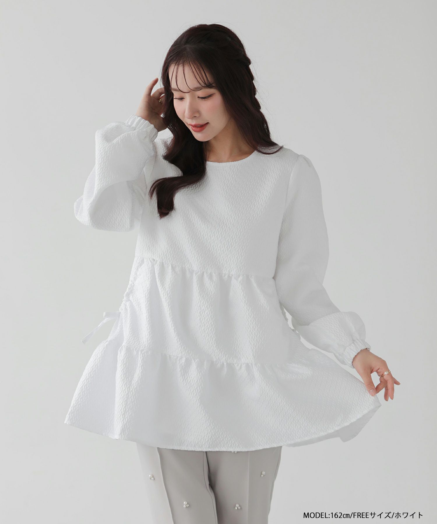 ギャザーポケットティアードトップス【宅配便】 | Fit more