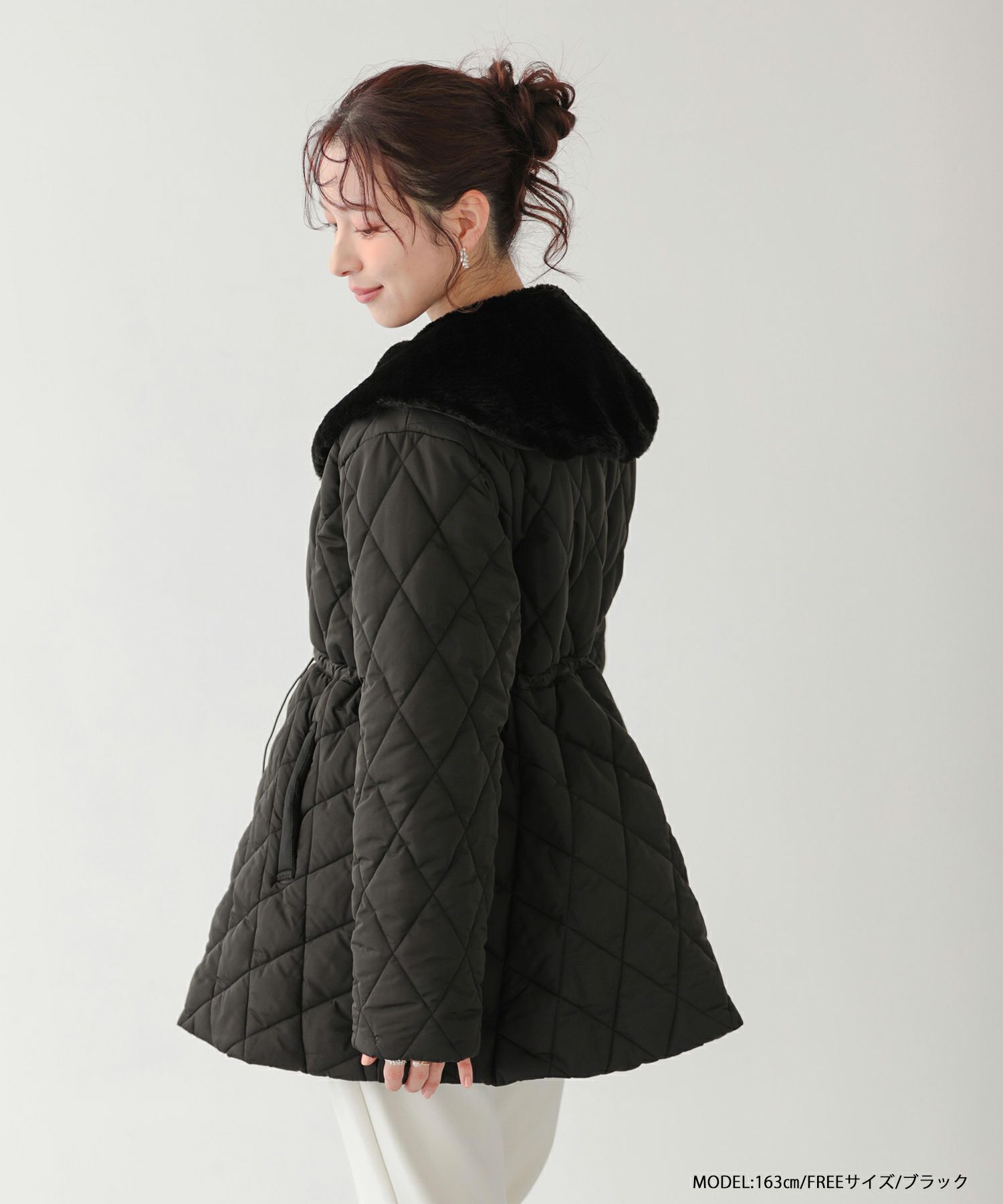 ファー襟キルティングコート【在庫調整分 12/18 12:30-】【宅配便