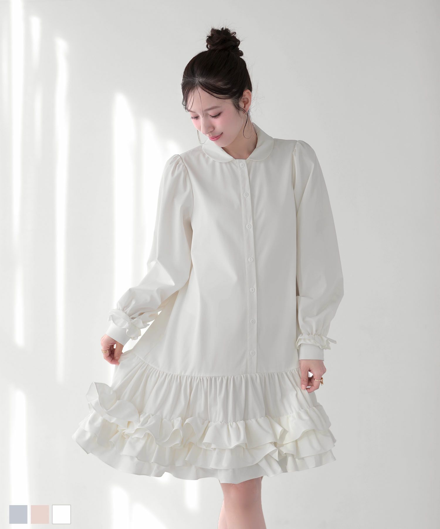 クリンクルシアーオーガンジーペプラムトップス【宅配便】 | Fit more